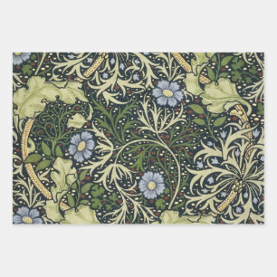 William Morris Seaweed Pattern Floral Vintage Art Wrapping Paper Sheet