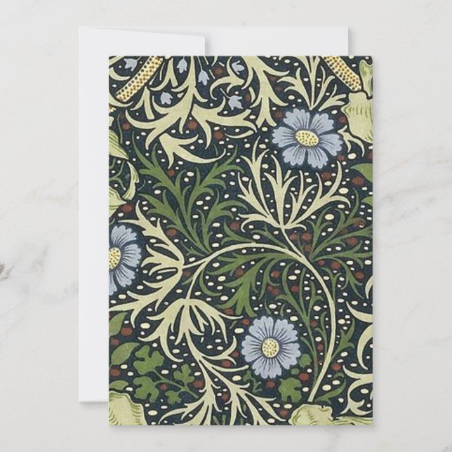 William Morris Seaweed Pattern Invitation (Front)
