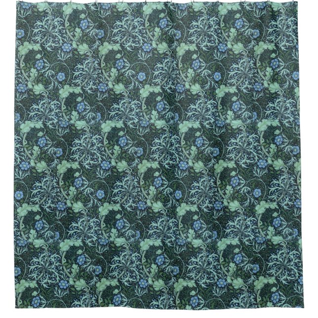 William Morris Seaweed Pattern  Shower Curtain (Front)