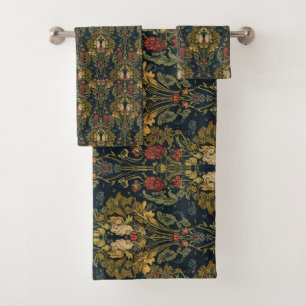 William Morris Seaweed Vintage Floral art nouveau Bath Towel Set