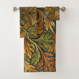 William Morris Seaweed Vintage Floral art nouveau Bath Towel Set