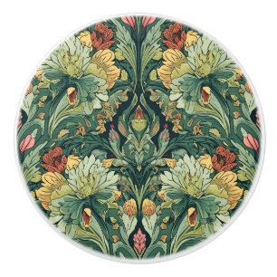 William Morris Seaweed Vintage Floral art nouveau Ceramic Knob