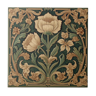 William Morris Seaweed Vintage Floral art nouveau Tile