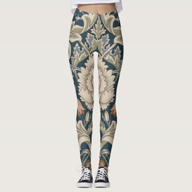 William Morris Severn Floral Garden Flower Classic Leggings (Front)