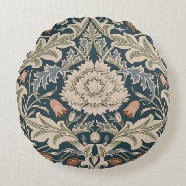 William Morris Severn Floral Garden Flower Classic Round Cushion (Front)