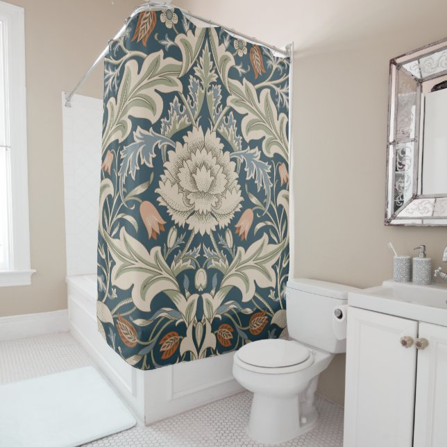 William Morris Severn Floral Garden Flower Classic Shower Curtain (In Situ)