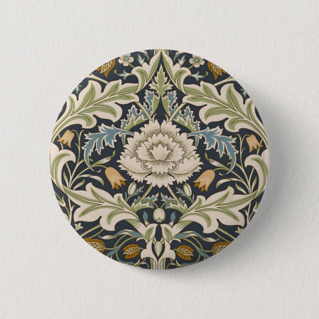 William Morris Severn Floral Pattern Classic 6 Cm Round Badge (Front)