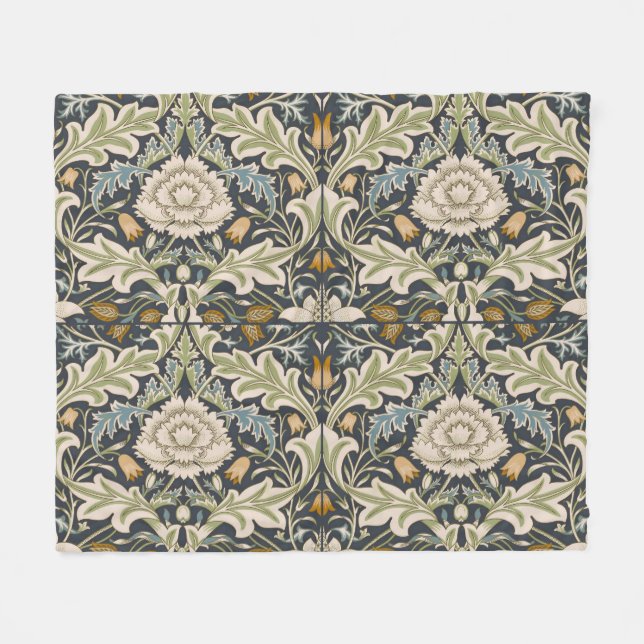 William Morris Severn Floral Pattern Classic Fleece Blanket (Front (Horizontal))