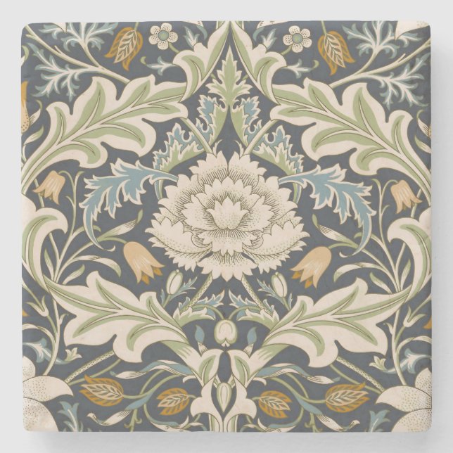 William Morris Severn Floral Pattern Classic Stone Coaster (Front)