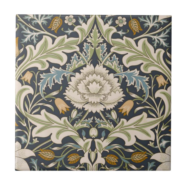 William Morris Severn Floral Pattern Classic Tile (Front)