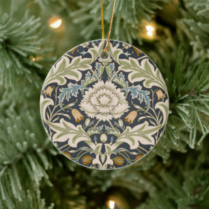 William Morris Severn Navy Blue Floral Art Ceramic Tree Decoration