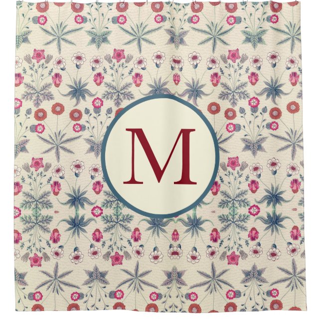 William Morris SHOWER CURTAIN WITH INITIAL (Front)