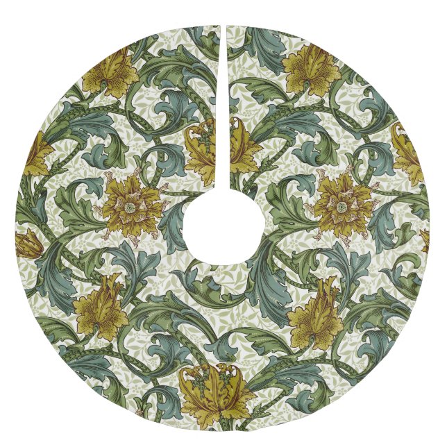 William Morris Single Stem Floral Art Tile Brushed Polyester Tree Skirt (Front)