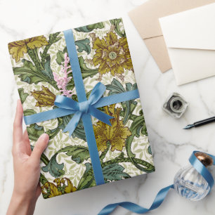 William Morris Single Stem Floral Art Tile Wrapping Paper