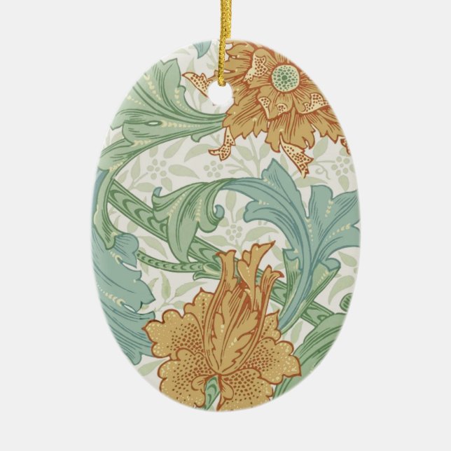 William Morris Single Stem Floral Pattern Ceramic Tree Decoration (Front)
