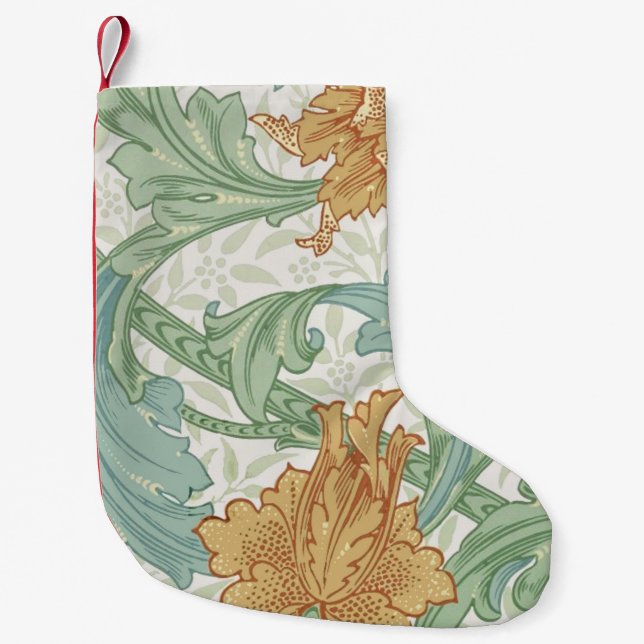 William Morris Single Stem Floral Pattern Small Christmas Stocking (Front)