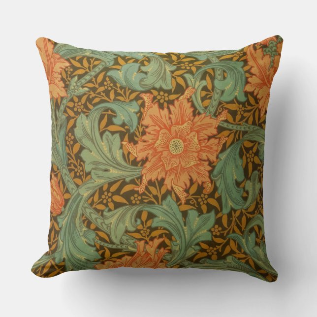 William Morris Single Stem Pattern Art Nouveau Cushion (Front)