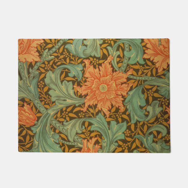 William Morris Single Stem Pattern Art Nouveau Doormat (Front)