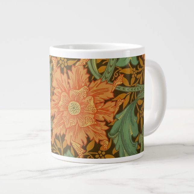 William Morris Single Stem Pattern Art Nouveau Large Coffee Mug (Front Right)