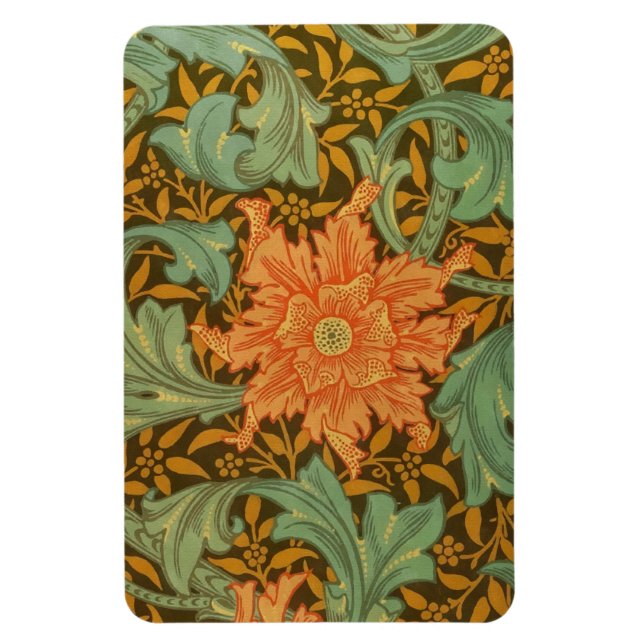 William Morris Single Stem Pattern Art Nouveau Magnet (Vertical)