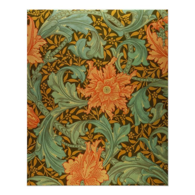 William Morris Single Stem Pattern Art Nouveau Poster (Front)
