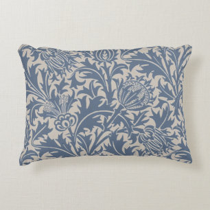 William Morris Slate Blue Thistle Wallpaper Decorative Cushion