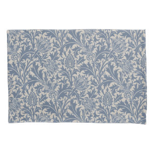 William Morris Slate Blue Thistle Wallpaper Pillowcase