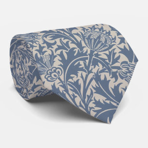 William Morris Slate Blue Thistle Wallpaper Tie