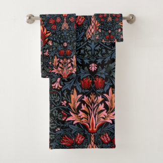 William Morris Snakeshead Dark Pattern Bath Towel Set