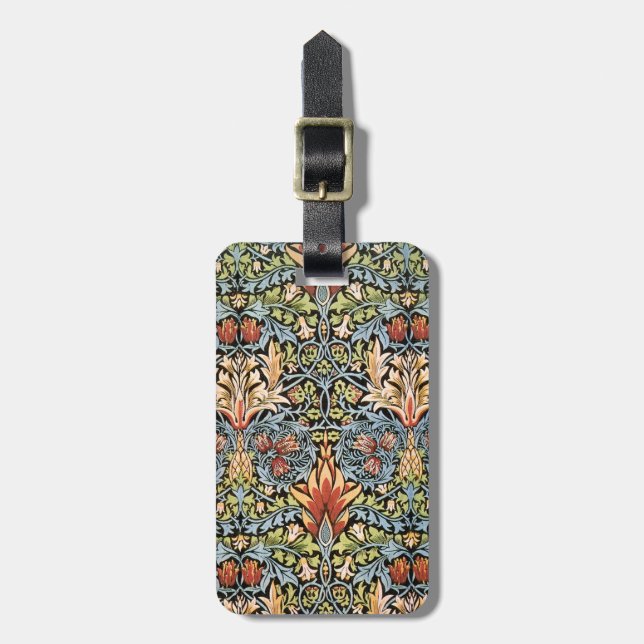 William Morris Snakeshead Design Luggage Tag (Front Vertical)