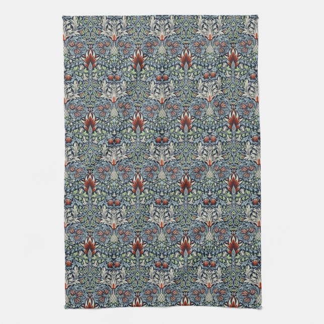 William Morris Snakeshead Floral Classic Botanical Tea Towel (Vertical)