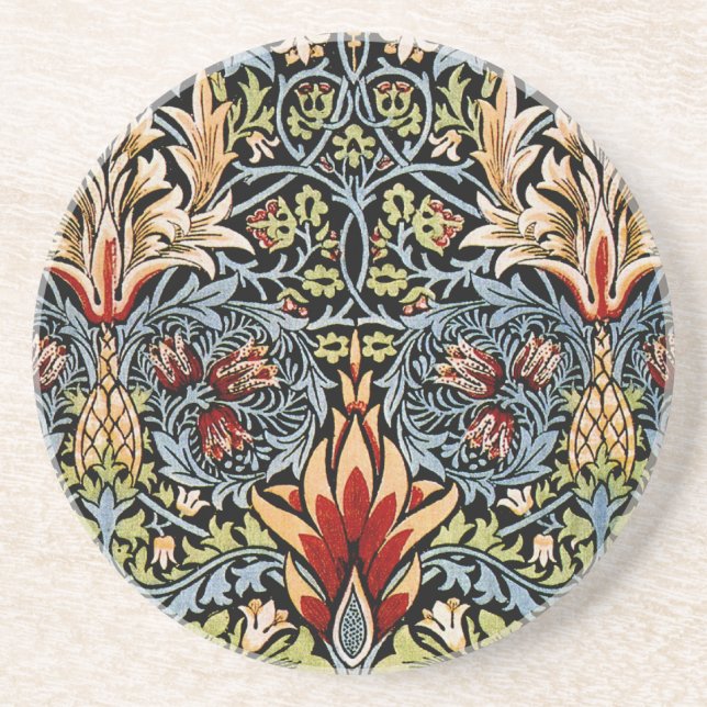 William Morris Snakeshead Floral Design Coaster (Front)