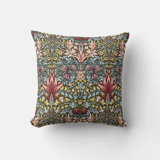 William Morris Snakeshead Floral Pattern Cushion (Front)