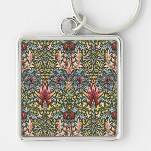 William Morris Snakeshead Floral Pattern Key Ring