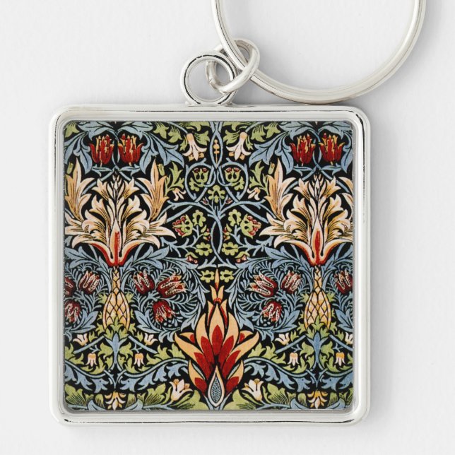 William Morris Snakeshead Floral Pattern Key Ring (Front)
