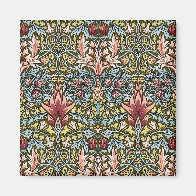 William Morris Snakeshead Floral Pattern Magnet (Front)