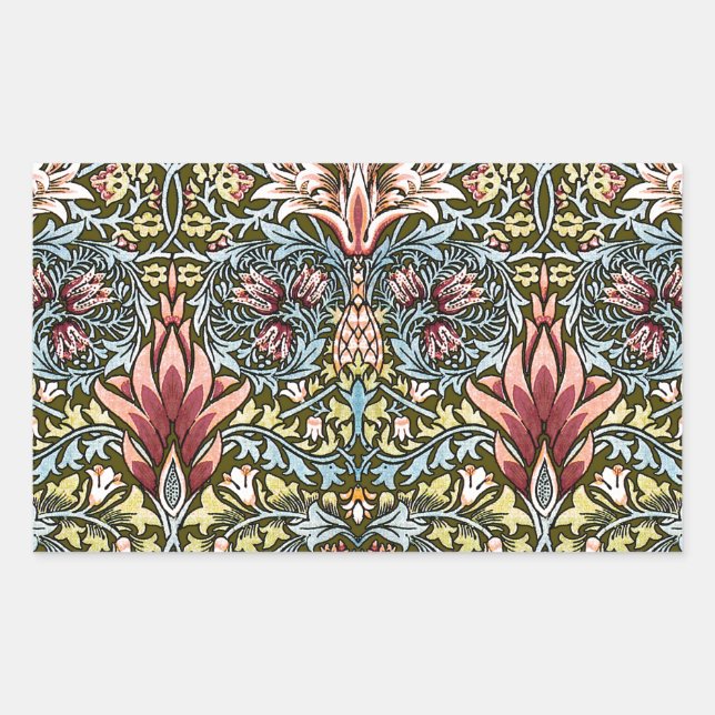 William Morris Snakeshead Floral Pattern Rectangular Sticker (Front)