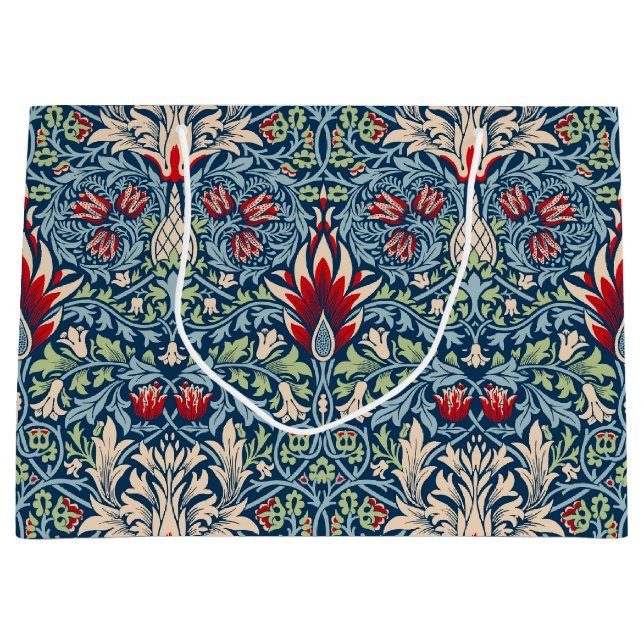 William Morris Snakeshead Fritillary Floral Design Large Gift Bag (Front)