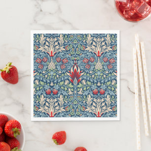 William Morris Snakeshead Fritillary Floral Design Napkin