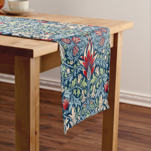 William Morris Snakeshead Fritillary Floral Design Short Table Runner