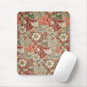 William Morris Spring Compton Flower Vintage Red Mouse Pad