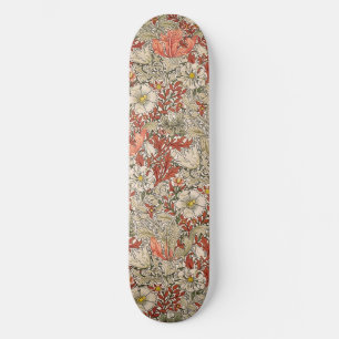William Morris Spring Compton Flower Vintage Red Skateboard