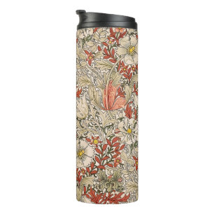 William Morris Spring Compton Flower Vintage Red Thermal Tumbler