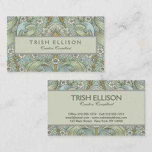 William Morris Spring Thicket: Antique Floral Business Card