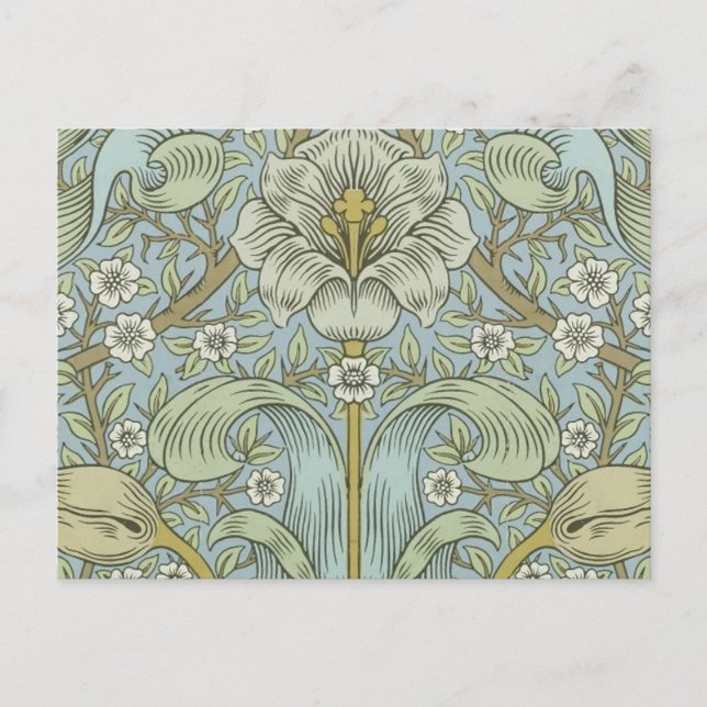 William Morris Spring Thicket: Antique Floral Postcard (Front)