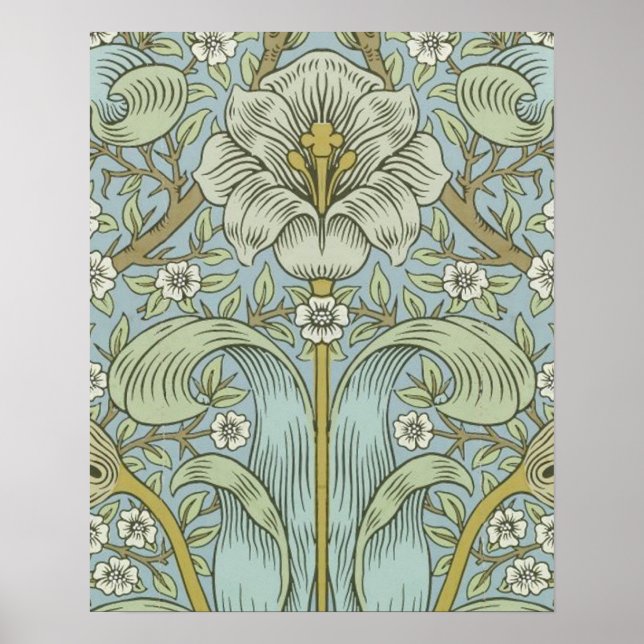 William Morris Spring Thicket: Antique Floral Poster (Front)