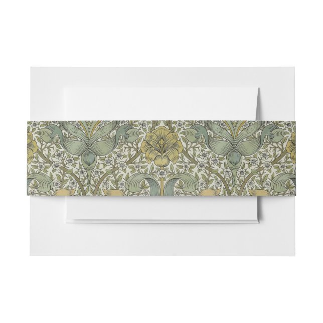 William Morris Spring Thicket Classic Pattern Invitation Belly Band (Front Example)