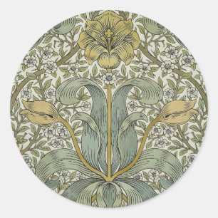 William Morris Spring Thicket Classic Pattern Round Sticker