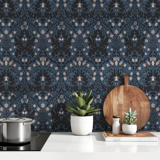 William Morris Spring Thicket Midnight Blue Wallpaper (Creator Uploaded)