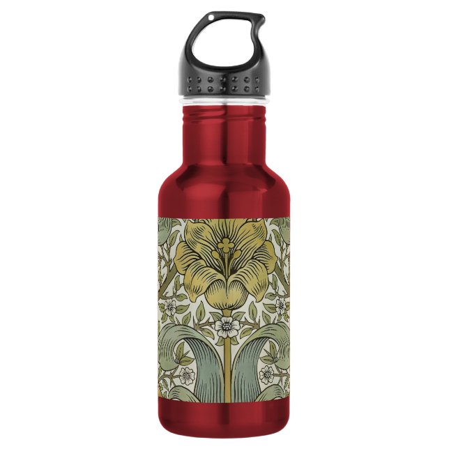 William Morris Spring Thicket Yellow Floral Art 532 Ml Water Bottle (Front)